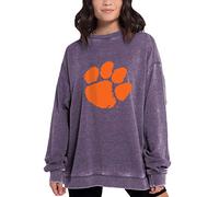 Chicka-D NCAA Clemson Tigers Womens Campus Pullover, Grape, Medium