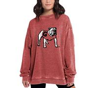 Chicka-D NCAA Georgia Bulldogs Womens Campus Pullover, Cardinal, Large