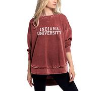 chicka-d NCAA Indiana Hoosiers Womens Burnout Crew Sweatshirt, Cardinal, Medium