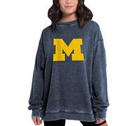 Chicka-D NCAA Michigan Wolverines Womens Campus Pullover, Ink, Medium