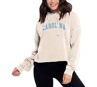 chicka-d NCAA North Carolina Tar Heels Womens Burnout Campus Hoodie, Oatmeal, Medium