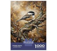 Chickadee 1000 Piece Puzzle Autumn Forest Home Decor Senior Leisure Enthusiasts Brain Training Retirement Gift for Grandparents 38x26cm/1000pcs