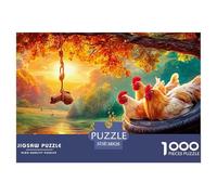 Chicken 1000 Piece Farm Animals Jigsaw Puzzles for Adults Educational Challenge for Challenging Family Activity Games Colorful Hard Puzzle for 38x26cm/1000pcs Family Decorations