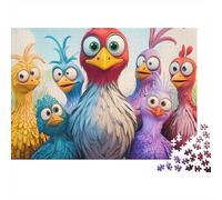 Chicken 1000 Pieces Colorful Chicken Choir Recycled Cardboard Puzzle for Rainy Day Indoor Activity Family Game Night Senior Citizens Senior Centre Activity Gift 70x50cm/1000pcs