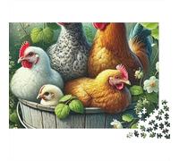 Chicken 1000pc Bucket Chicken Family Thick Cardboard Jigsaw Puzzle for Stress Relief Seekers Christmas Gathering Home Decor Home Leisure Time Social Icebreaker 70x50cm/1000pcs