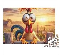 Chicken 1000pc Fence Silly Chicken Thick Cardboard Jigsaw Puzzle for Stress Relief Seekers Christmas Gathering Home Decor Casual Gamers Staycation Entertainment 70x50cm/1000pcs