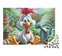 Chicken 1000pc Watering Rooster Heavy-duty Cardboard Jigsaw Puzzle for Brain Teaser Lovers Team Building Leisure Entertainment Social Icebreaker Value for Money 70x50cm/1000pcs