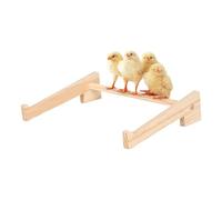 Chicken Achimeter- Wooden Poultry Training Bar for Parrots Hens, Play a Perching Stand with Stable Stand for Cooperative Bins, Natural Wood, Assembly
