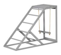 Chicken Activity Centre Fir Wood Grey 96x40x71cm Ladder Swing Perch Platform Pet