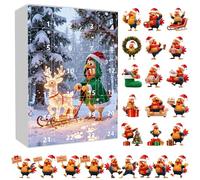 Chicken Advent Calendar 2025, Chicken Christmas Advent Calendar, 24 Days of Chickens Themed Christmas Countdown Calendar with 24Pcs 2D Acrylic Ornaments, Hanging Decorations for Xmas Tree (H)