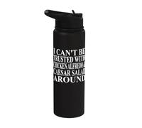 Chicken Alfredo Apparel | Amazing Funny Caesar Salad Design Stainless Steel Insulated Water Bottle