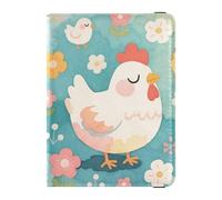 Chicken and Chick Pattern Travel Wallet Leather Passport Holder Large Capacity Passport Book Holders for Men Business Trip