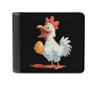 Chicken and Egg Funny Wallet for Men RFID Blocking Bifold Wallet Soft Billfold with Card Slots Custom Gifts