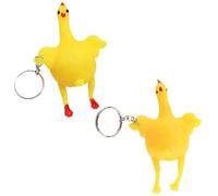 Chicken and Egg Stress Relief Toy Keychain Relief Novelty Vent Key Ring Funny Squirt Angry Soothing Toy