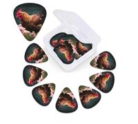 Chicken and Flower Print Guitar Picks 12 Pack with Organizer Storage Box Guitar Accessories Ukulele for Acoustic Guitar Bass Guitar Day Gift