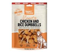 Chicken and Rice Dumbbell Dog Treats with Munchy Stick 300g Resealable Packet Low Fat Easily Digestible Dental Chews Training Rewards Made with Real Chicken - Mega Pack