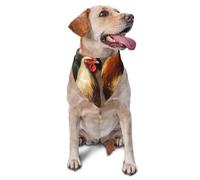 Chicken and Rooster Print Dog Bandana Pet Scarf Accessories for Small Medium Dogs Cats Photo Prop, Triangle Pet Bandanas Adjustable Puppy Bib Washable Dog Kerchief Puppy Neckerchief