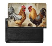 Chicken And Rooster Print Passport Holder Cover Passport Cover Protector Essentials with Credit Card Slots Slim Travel Wallet Covers Documents Organizer Protector for Man&Women