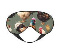 Chicken and Rooster Print Print Breathable Full-Cover Eye Mask Stylish Adjustable Nap Night Restful Environment