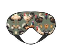 Chicken and Rooster Print Print Eye Mask,Silk-Like Sleep Mask,Night Sleeping Mask for Men Women,for Sleep Relaxation