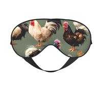 Chicken and Rooster Print Print Functionality Outdoor Travel Eye Mask Breathable Camping Meditation Yoga Friendly