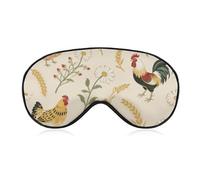Chicken and Rooster Print Sleep Mask for Women Men, Soft Eye Mask with Adjustable Strap for Sleeping, Light Blocking Travel Blindfold for Nap Comfortable Eye Cover for Home Office