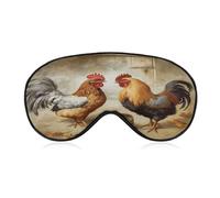 Chicken and Rooster Print Sleeping Mask Sleep Mask for Side Sleeper Relaxing Zero Pressure Night Blindfold Light Block-Out Eye Mask for Sleep with Easy Adjustable Strap