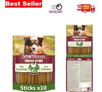Chicken and Vegetable Chew Sticks - Rawhide-Free Dog Treats (Pack of 10)