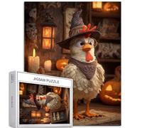 Chicken as a Teacher 1000 Piece Jigsaw Puzzles for Adults Halloween Training Class Art Jigsaw Puzzle Colorful DIY Puzzles for Home Decoration Gifts Family Puzzle Perfect for Game Nights 50×70cm
