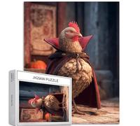 Chicken as Vampire 1000 Piece Jigsaw Puzzles for Adults Halloween Role Playing Scene Art Jigsaw Puzzle Challenging Family Activity Games Colorful DIY Craft Puzzle for Home Decor Gifts 20×27 Inches