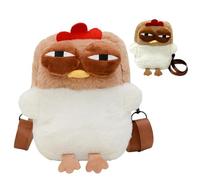 Chicken Ash, Animal Chicken Zipper Plush Bag, Cheap Access, Cartoon Chicken Bag with Adjustable Shoulder Strap for Kids, Girls, Family