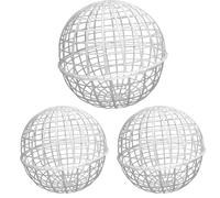 Chicken Ball Cage 3 Pack, 12" Thickened Plastic, White, Outdoor | Thickened Plastic, Safe for Chicks & Rabbits, Ideal for Free Range
