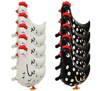 Chicken Balloons, 10 Pcs Farm Animal Balloons Funny Unique Walking Chicken White and Black for Party, Christmas, Themed Parties