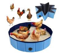Chicken Bath Tub, Foldable Chicken Manure Bathtub, Reusable Non-slip Pet Bathtub Coop Accessory Feeder For Ducks Poultry Farm Lawn Yard Backyard