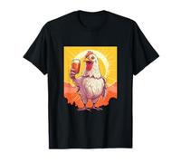 Chicken Beer Glass Funny Beer Drinking Chickens Owner Farmer T-Shirt