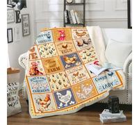 Chicken Blanket, Chicken Throw Blanket for Women Girls, Chicken Blanket Gift for for Womens, Just A Girl Who Loves Chickens Blanket, Funny Colorful Rooster Blankets for Couch Bed Sofa 60"x50"