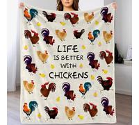 Chicken Blanket for Girl, Cute Chicken Flannel Blanket for Adult Women Kids 60"x50" Chick Rooster Decorative Throw Blankets Cozy Soft Plush Blanket Funny Chick Fleece Blankets Gift