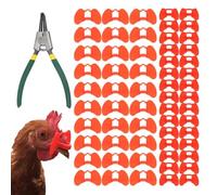 Chicken Blinders - Red Anti-Fighting Goggles, Poultry Spectacles with Pliers, Pheasant Eye , Pecking Prevention Kit | Pecking Eliminator Solution Backyard Farm Yard for Roosters