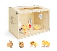 Chicken Brooder Box, Brooder Box for Chicks, Wooden Quail Cage for Hamsters, Ducklings, Hedgehogs and Lizards, Skylight Design Chick Coop, Baby Chicken Supplies (Only Box) (15.7 x 11.8 x 11.8in)