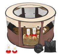 Chicken Brooder Box for Chick Starter Kit - 2025 Upgrade Double Door Chick Brooder Pen/Chicken Playpen/Chick Tent Baby Chickens Supplies Up to 15 Baby Chicks,Duck,Quail-01