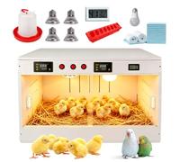 Chicken Brooder Box for Chicks,96L Intelligent Brooder Box,25 Chick Brooder Heating Box With 4 Heat Lamps,10 Absorbent Pads, Feeder & Waterer,Poultry Breeding Box for Chicks Quail Hamster Kitten