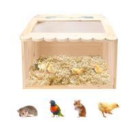 Chicken Brooder Box,Large Size, 15.74"x11.81"x 11.81", Wooden Brooder Box for Chicks, Animal Playpen with Top for Chickens for Chicks, Hamsters, Turtles, Reptiles
