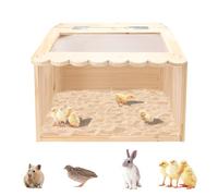 Chicken Brooder Box, Large Wooden Brooder Box for Chicks, Chick Brooder Baby Chicken Supplies, Animal Playpen with Top for Chickens, Ducks, Quails, Hamsters (15.7‘’*11.8‘’*11.8‘’)