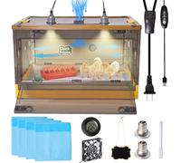 Chicken Brooder Box with Heating Warms and Adjustable Fan | Spacious Design to 15 Chicks & Feeding Set | Portable Poultry Breeding Kit for Ducklings, Quails, and Small Animals (23"x17"x14")