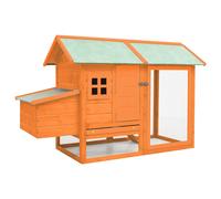 vidaXL Solid Pine & Fir Wood Chicken Cage 170x81x110cm Enclosure Habitat Coop