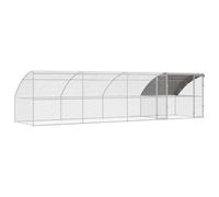 Chicken Cage 4 pcs Silver 800x200x200 cm Steel PE Outdoor | Outdoor use, garden, terrace, sleek minimalist architecture, security, comfort, easy wipe clean, two-person assembly