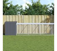 Chicken Cage Anthracite Galvanised Steel 110x1221x110 cm with Run Outdoor Run XL