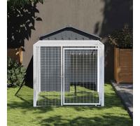 Chicken Cage Anthracite Galvanised Steel 117x201x123 cm Outdoor Run w/ Lockable