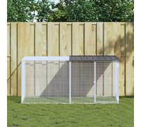 Chicken Cage with Roof Farm Chicken Run Coop Hen House Galvanised Steel vidaXL