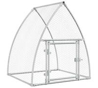 Chicken Cage Farm Chicken Coop Chicken Run Cage Silver Galvanised Steel vidaXL